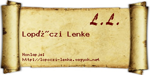 Lopóczi Lenke névjegykártya